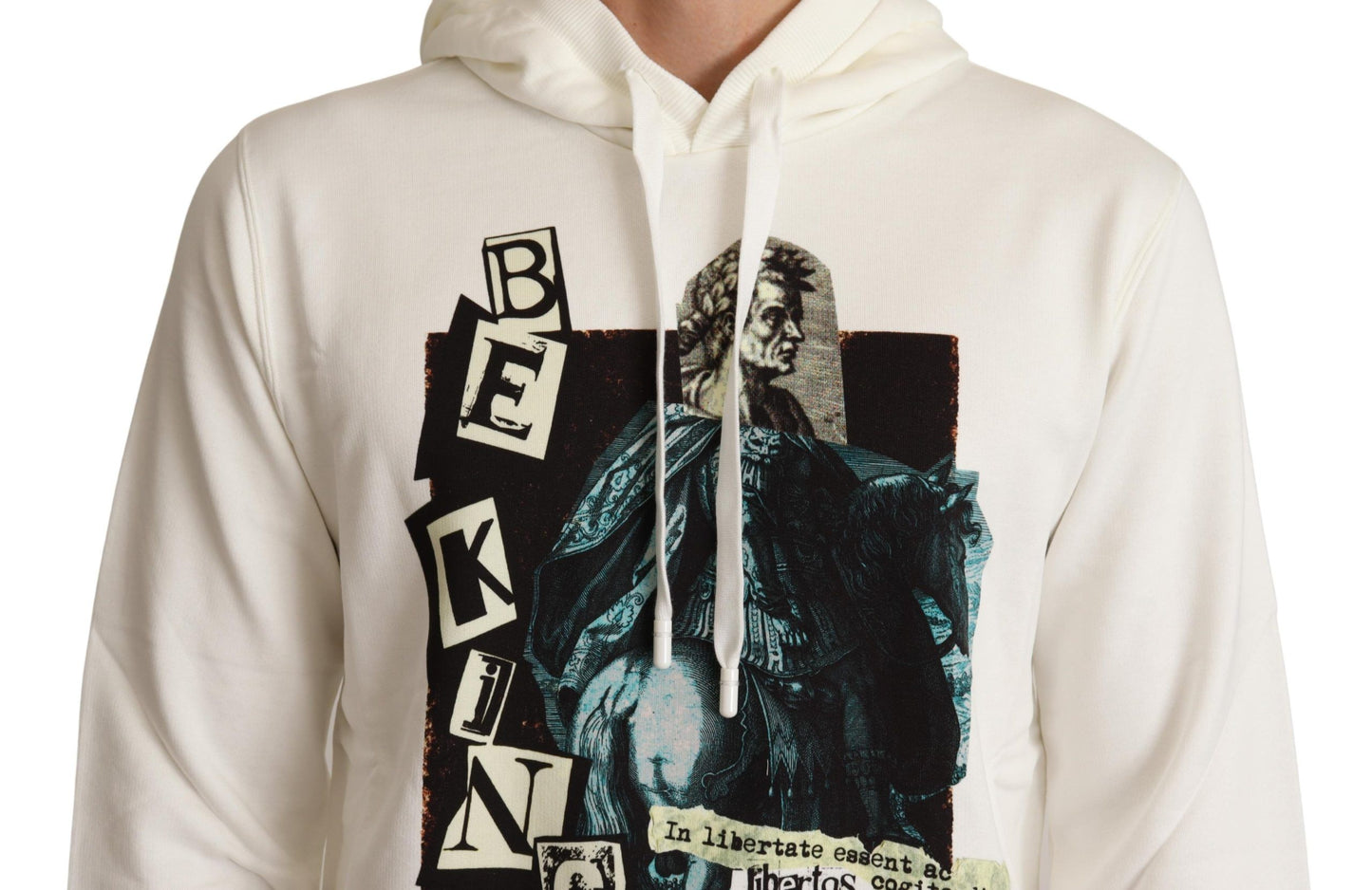 Dolce & Gabbana Weißer King Ceasar Kapuzenpullover aus Baumwolle
