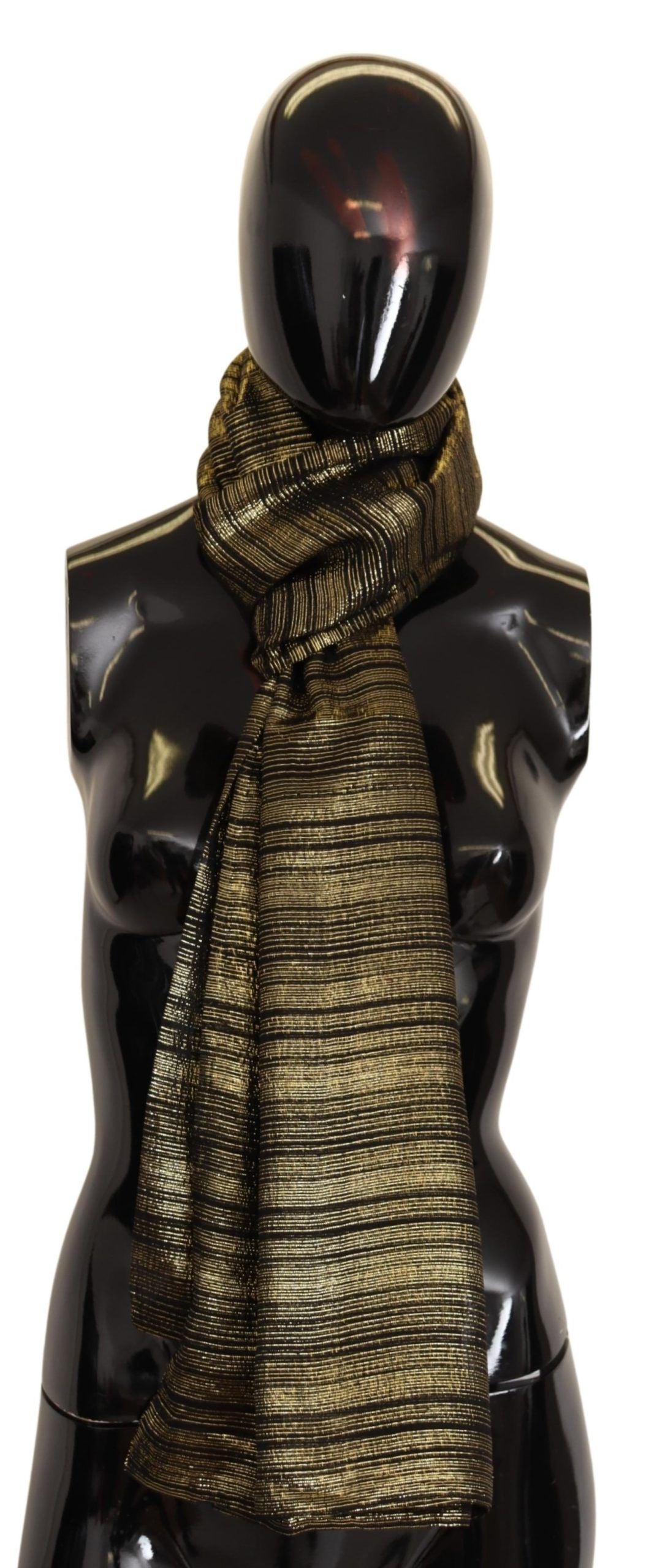 Dolce & Gabbana – Wickelschal aus Stretch-Seide in Metallic-Gold