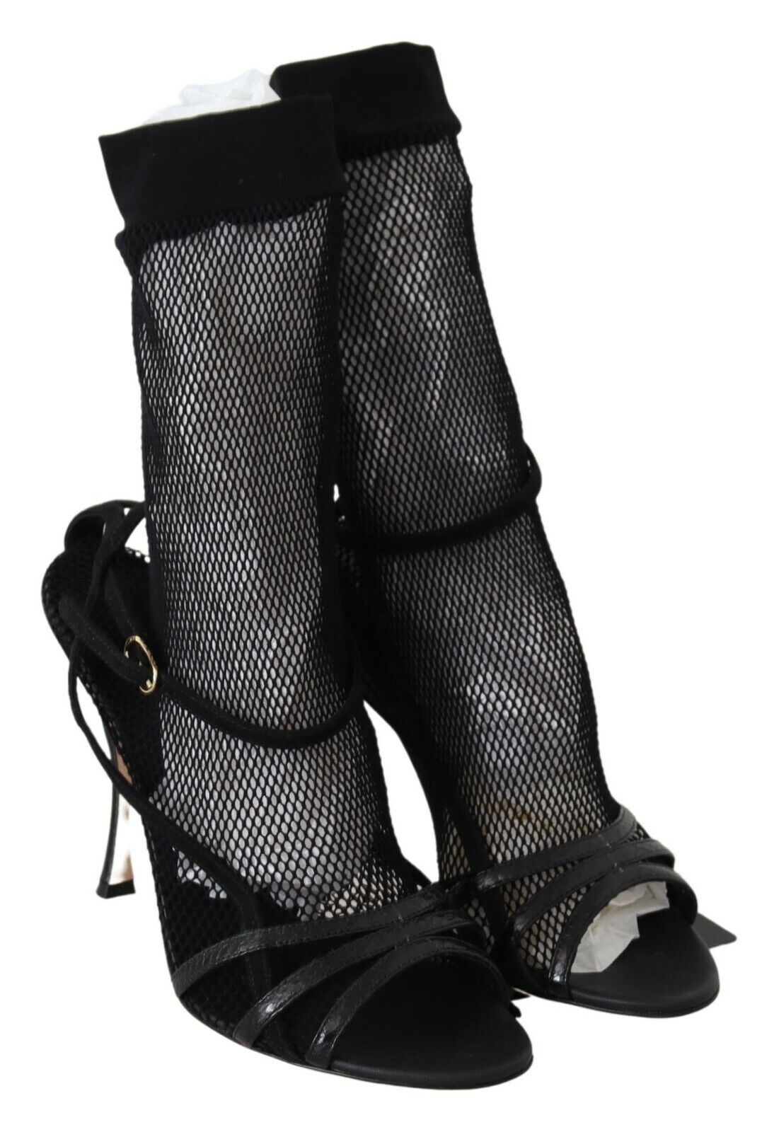 Dolce & Gabbana Schwarze Wildleder Kurze Stiefel Sandalen Schuhe