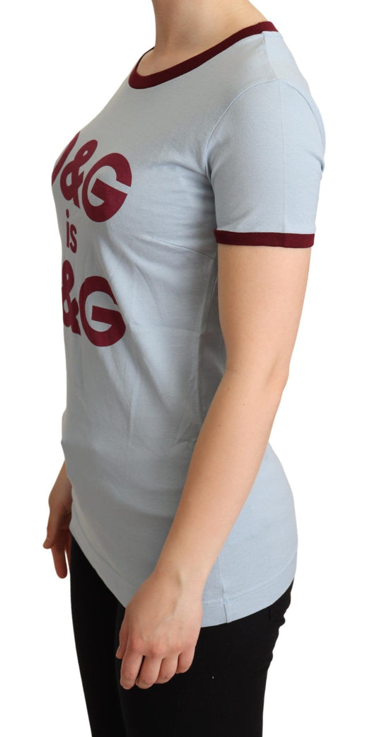 Dolce & Gabbana – Blaues D&G-Top-T-Shirt mit Rundhalsausschnitt