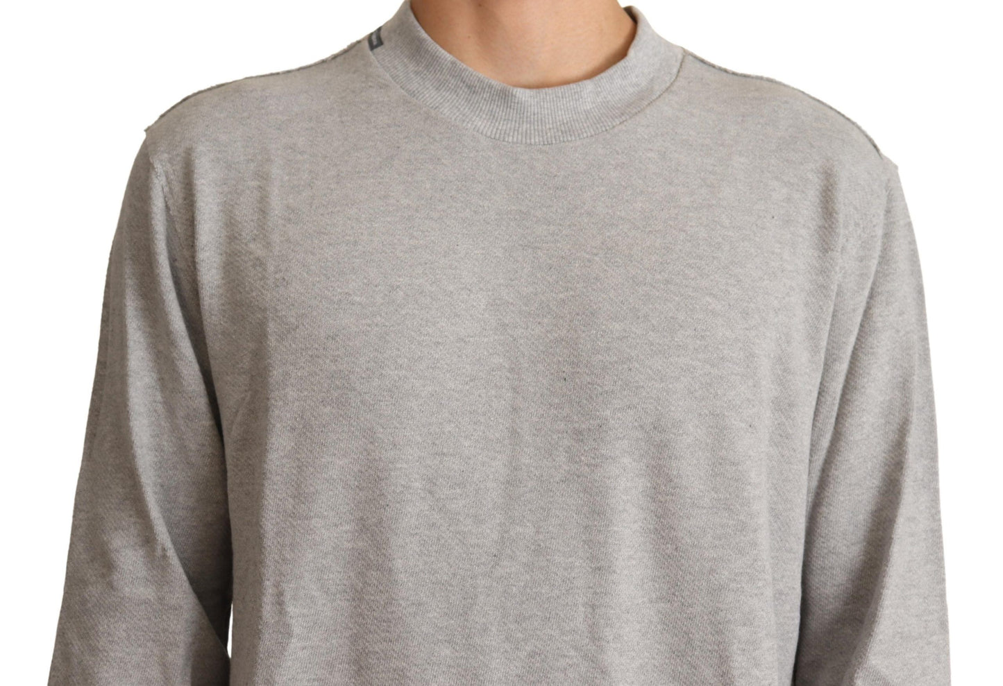 Dolce & Gabbana Grauer Pullover mit Rundhalsausschnitt aus Baumwolle