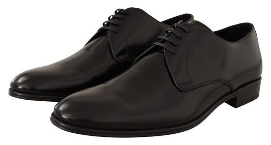 Dolce & Gabbana – Derby-Schuhe aus schwarzem Leder mit Schnürung für Herren