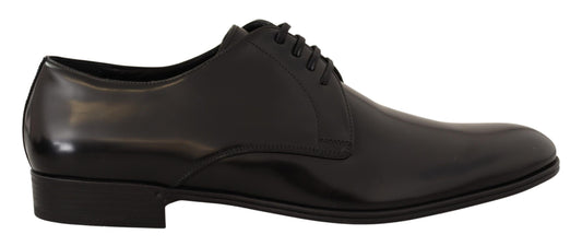 Dolce & Gabbana – Derby-Schuhe aus schwarzem Leder mit Schnürung für Herren