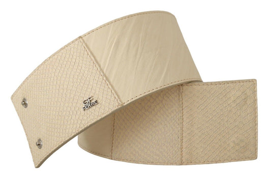 GF Ferre – Breiter, modischer Gürtel aus gewachster Baumwolle in Weiß