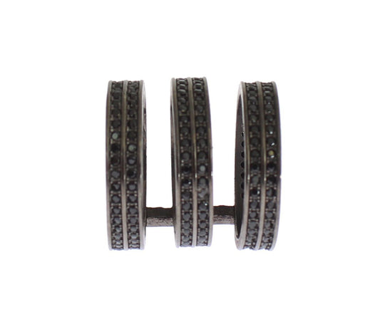 Nialaya Ring aus rhodiniertem 925er Silber mit schwarzen Zirkoniasteinen