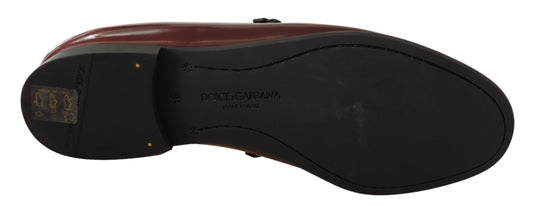 Dolce & Gabbana – Bordeauxfarbene Loafer aus Lackleder