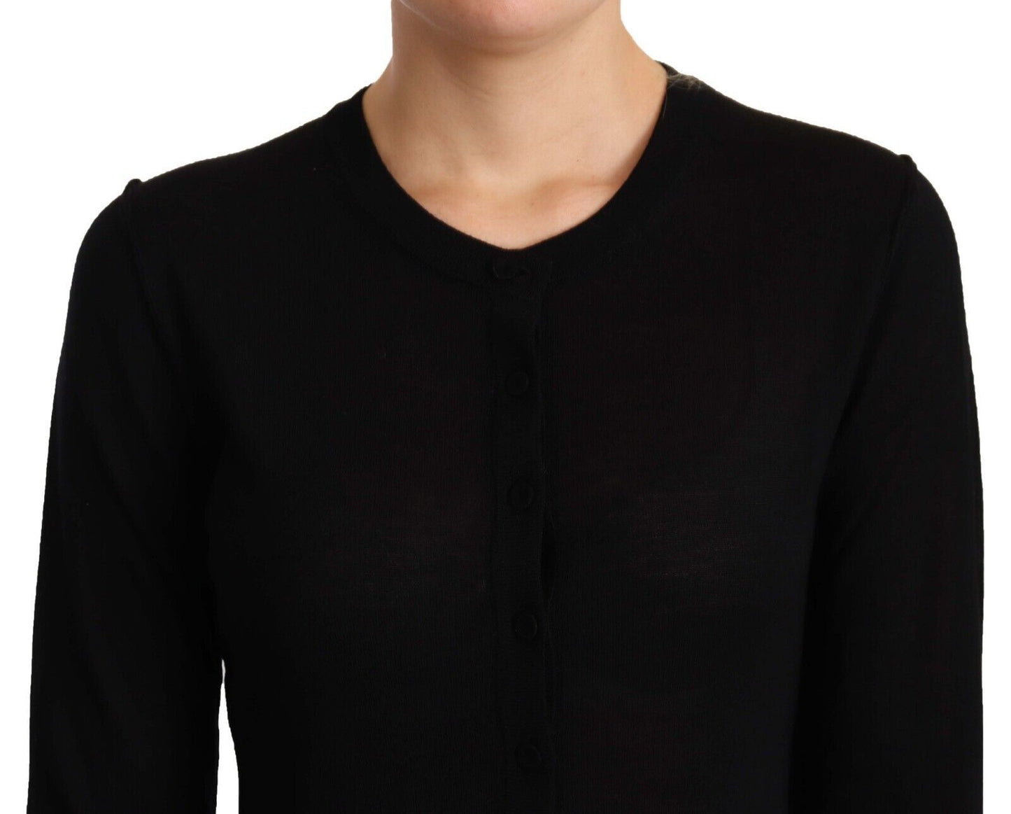 Dolce & Gabbana Schwarzer Rundhalspullover STAFF Pullover Wolle