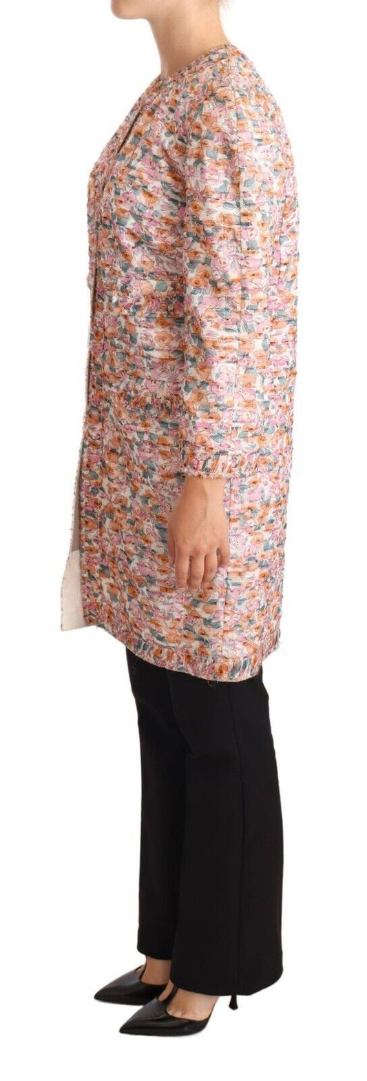 Dolce & Gabbana – Trenchcoat-Jacke aus Seide mit mehrfarbigem Blumendruck