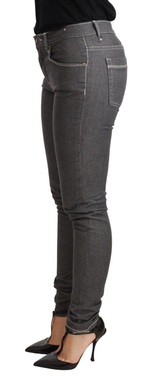 Acht – Graue Skinny-Jeans mit niedriger Taille