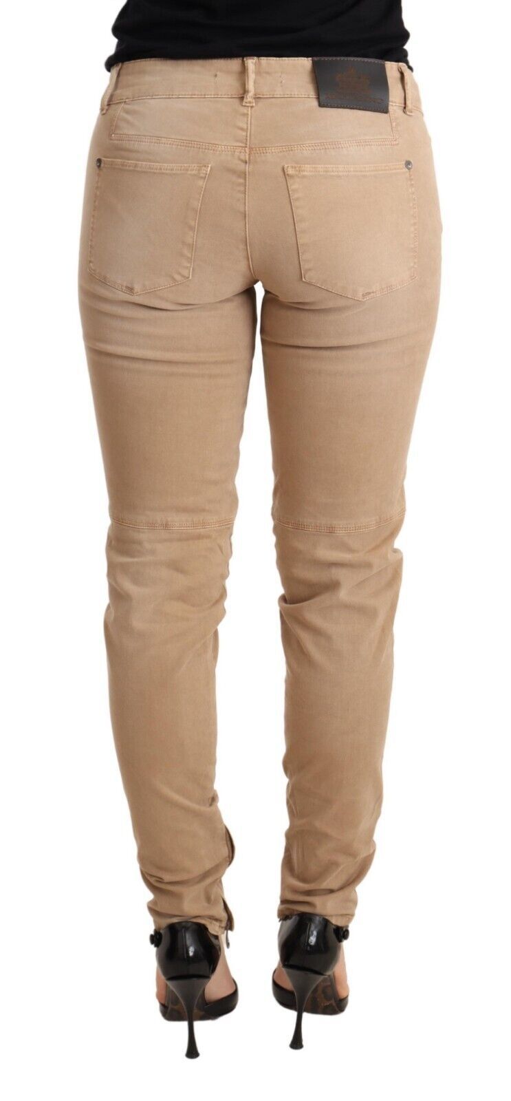 Ermanno Scervino – Jeanshose aus Baumwolle mit niedriger Taille in Braun