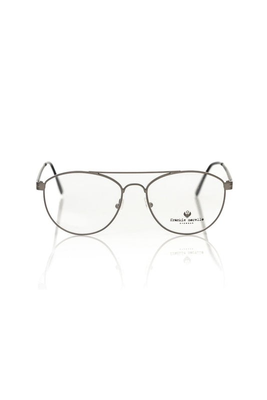 Frankie Morello Herrenbrille aus grauer Metallicfaser