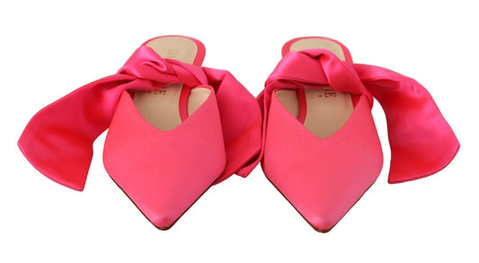 GIA COUTURE Rosafarbene Pumps aus Leder mit Schnürung und Kitten Heels