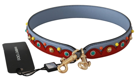 Dolce & Gabbana Blauer Handtaschen-Accessoire-Schultergurt aus Leder