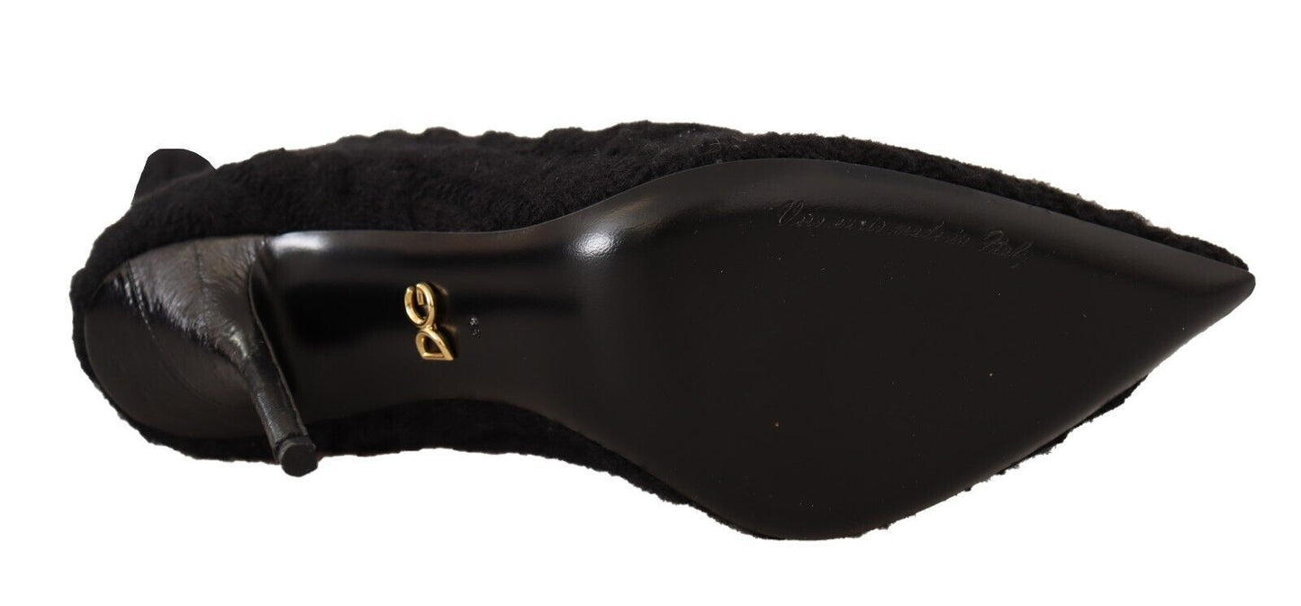 Dolce & Gabbana – Kniehohe Stiefeletten in Schwarz mit Stretch-Socken