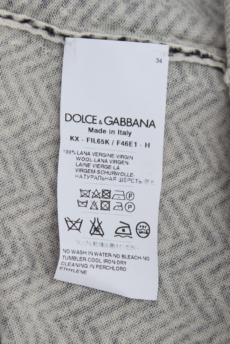 Dolce & Gabbana Schwarz-Weiß-Wolltop-Cardigan