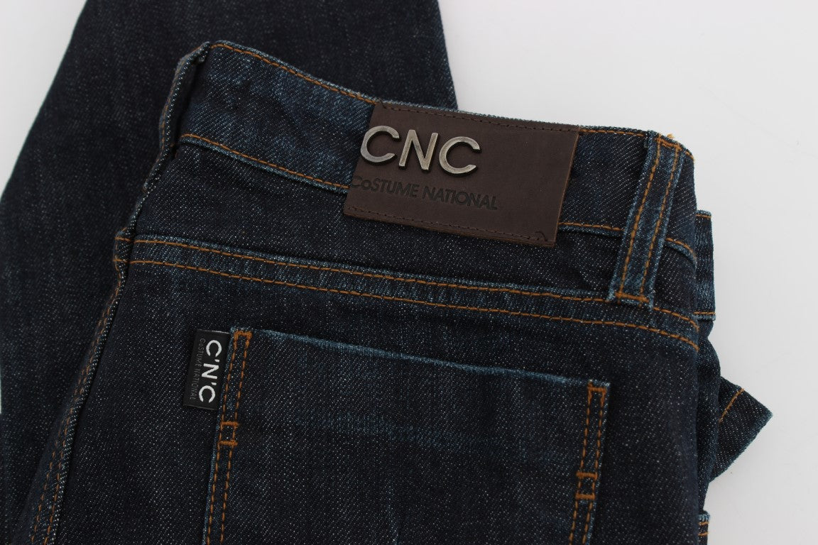 Costume National – Blaue Slim-Fit-Jeans aus Stretch-Baumwolle
