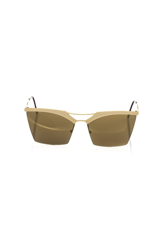 Frankie Morello Damen-Sonnenbrille aus goldfarbener Metallicfaser