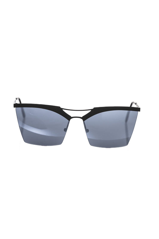 Frankie Morello Damen-Sonnenbrille aus schwarzer Metallicfaser