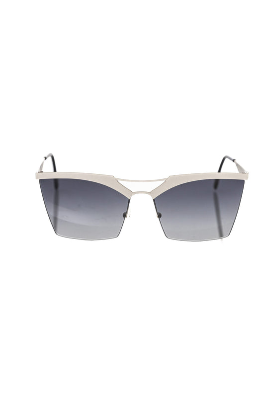 Frankie Morello Damen-Sonnenbrille aus silberner Metallicfaser