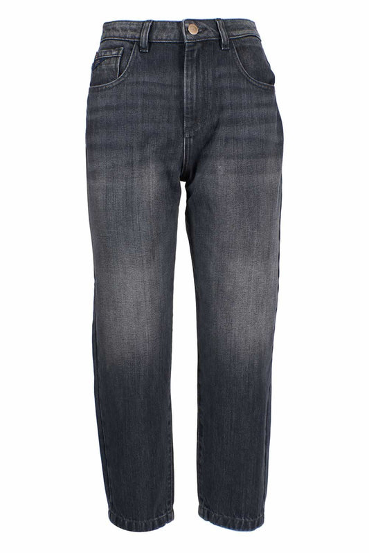 Yes Zee Schwarze Damen-Jeans mit hoher Taille aus Baumwolle