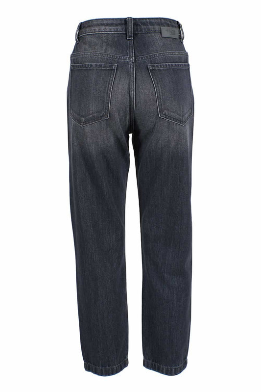 Yes Zee Schwarze Damen-Jeans mit hoher Taille aus Baumwolle