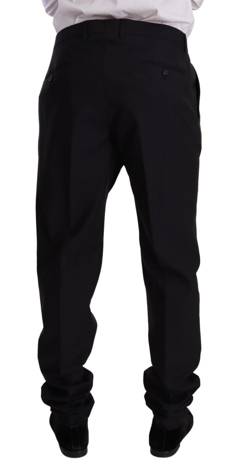 Dolce & Gabbana Blauer GOLDENER einreihiger 2-teiliger Anzug aus Wolle