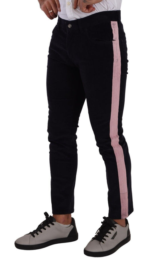 Dolce & Gabbana – Blaue Skinny-Jeans aus Cord-Baumwolle mit Stretch