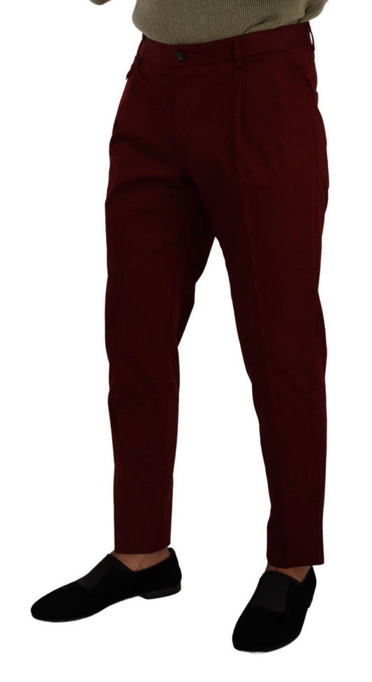Dolce & Gabbana Dunkelrote Herren-Chinos aus Baumwolle