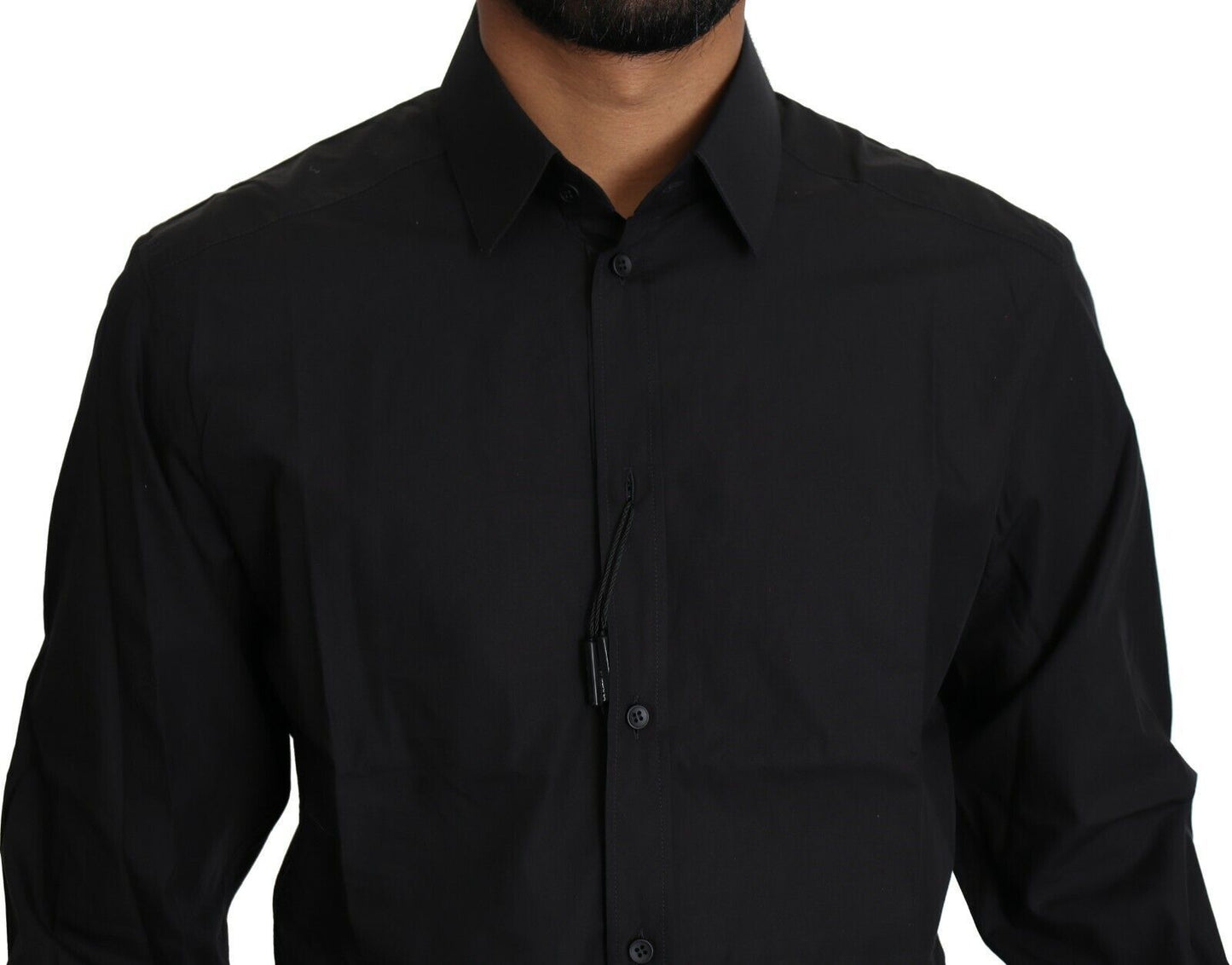 Dolce & Gabbana Schwarzes Baumwoll-Oberhemd für Herren