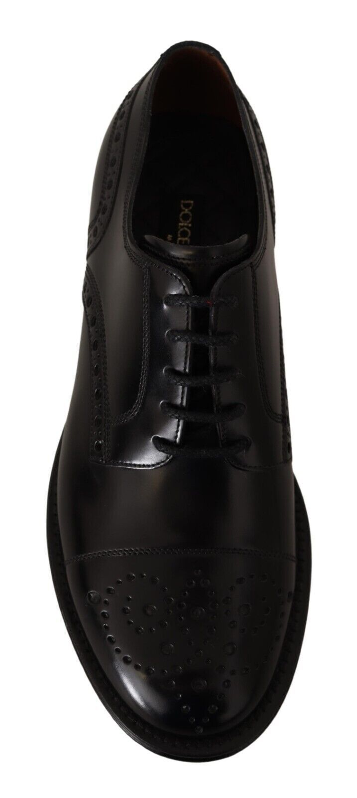 Dolce & Gabbana – Formelle Derby-Schuhe aus schwarzem Leder mit Flügelkappe für Herren