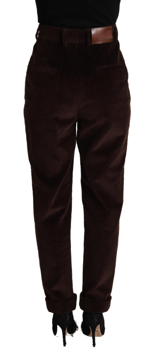 Dolce & Gabbana Bordeaux Cordhose aus Baumwolle mit konischer Passform