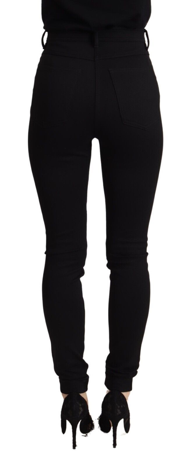 Dolce & Gabbana – Schwarze Skinny-Slim-Fit-Hose mit hoher Taille