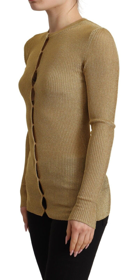 Dolce & Gabbana – Strickjacke aus goldener Viskosemischung mit Knöpfen