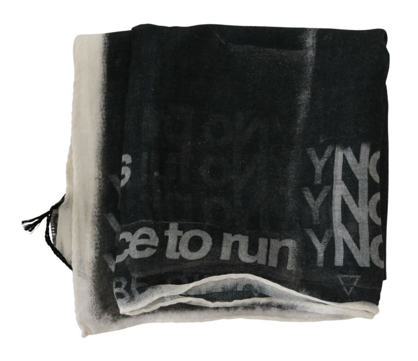 Costume National – Dunkelgrauer Foulard aus Wolle mit Markenlogo