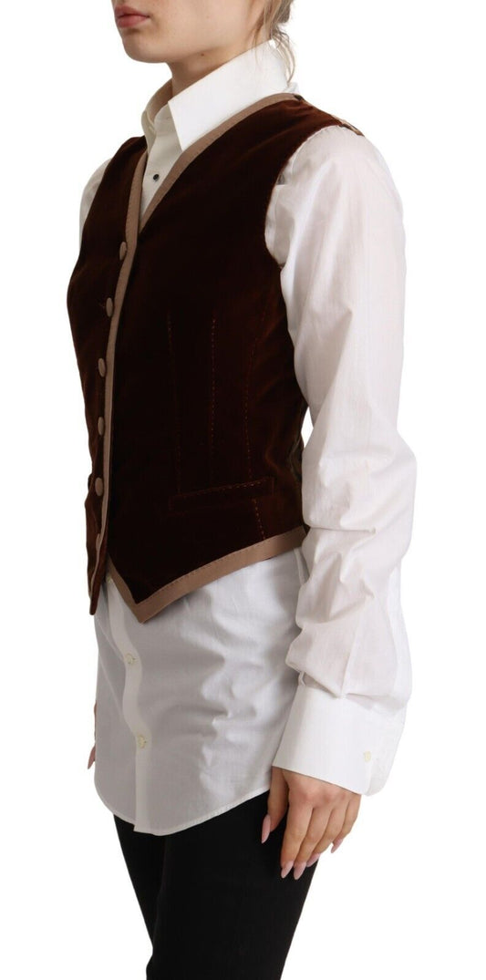 Dolce & Gabbana Bordeauxrotes, ärmelloses Trägertop aus Baumwolle mit V-Ausschnitt