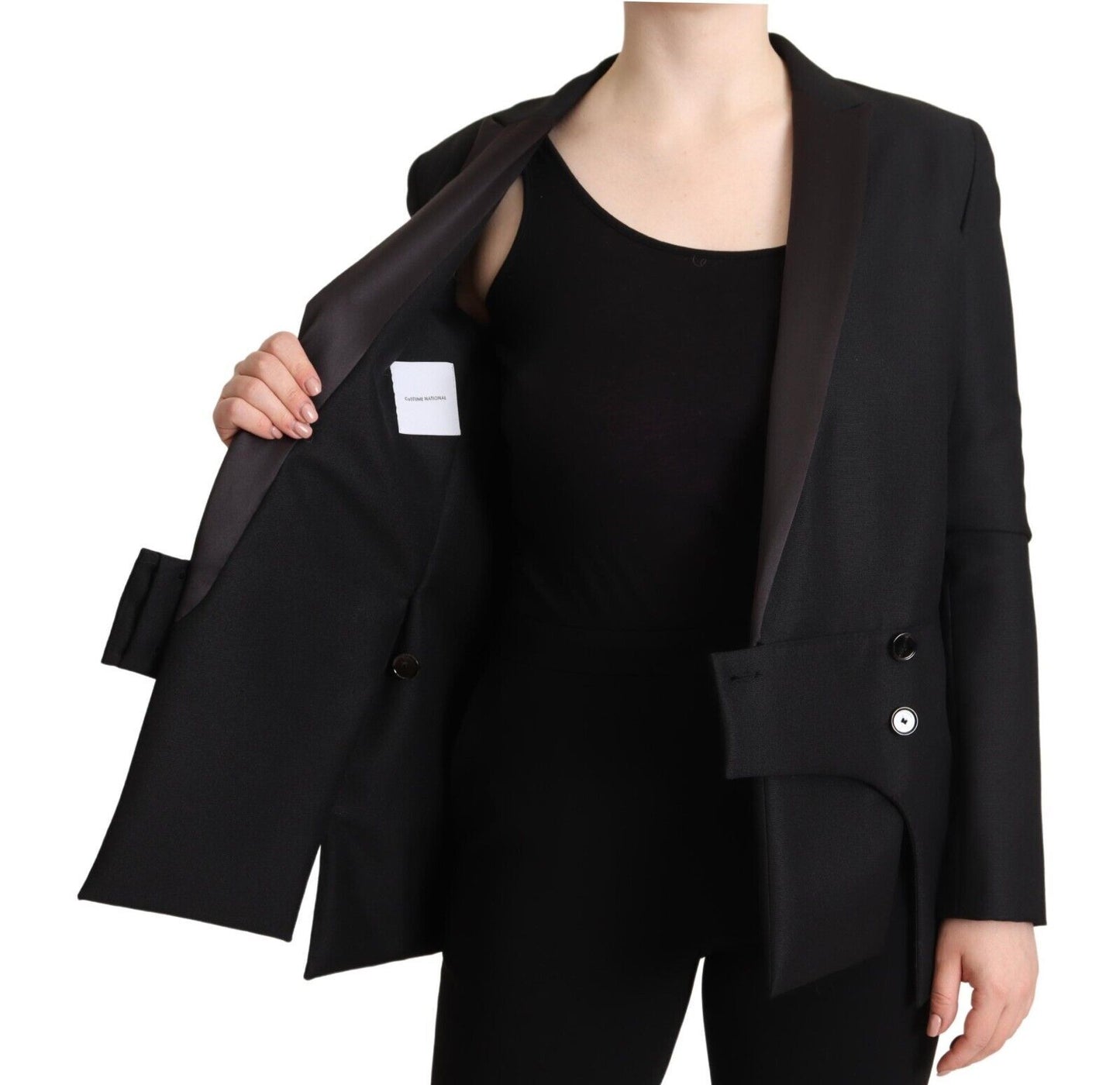 Costume National – Schwarze, langärmlige, zweireihige Jacke