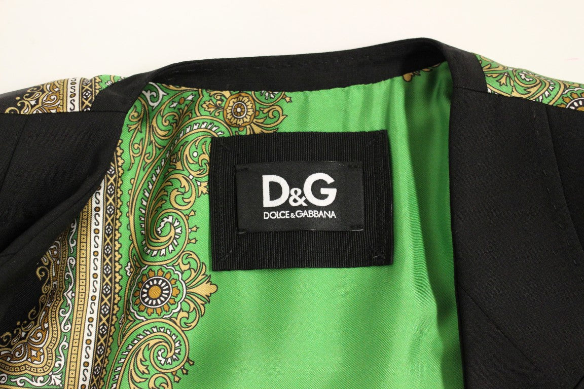 Dolce & Gabbana – Schwarze Blazerjacke aus Seide mit Schalrücken