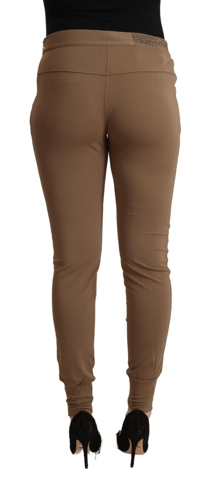 Scervino Street – Schmal zulaufende Hose aus Viskose mit mittlerer Taille in Braun