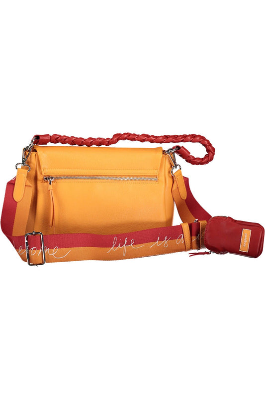 Desigual – Schicke orangefarbene Umhängetasche mit kontrastierenden Details