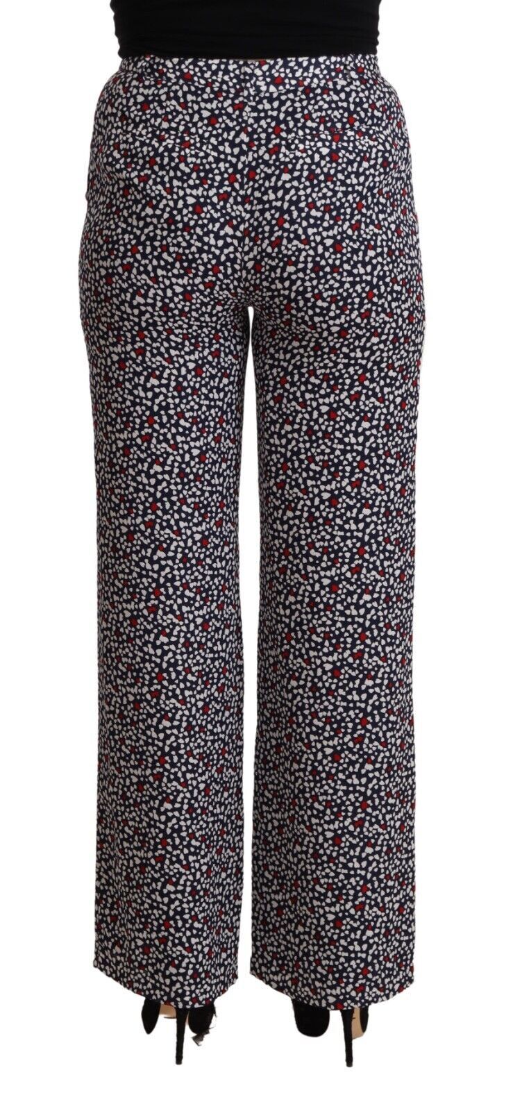 Michael Kors – Schwarze, gerade Hose mit hohem Bund und Print