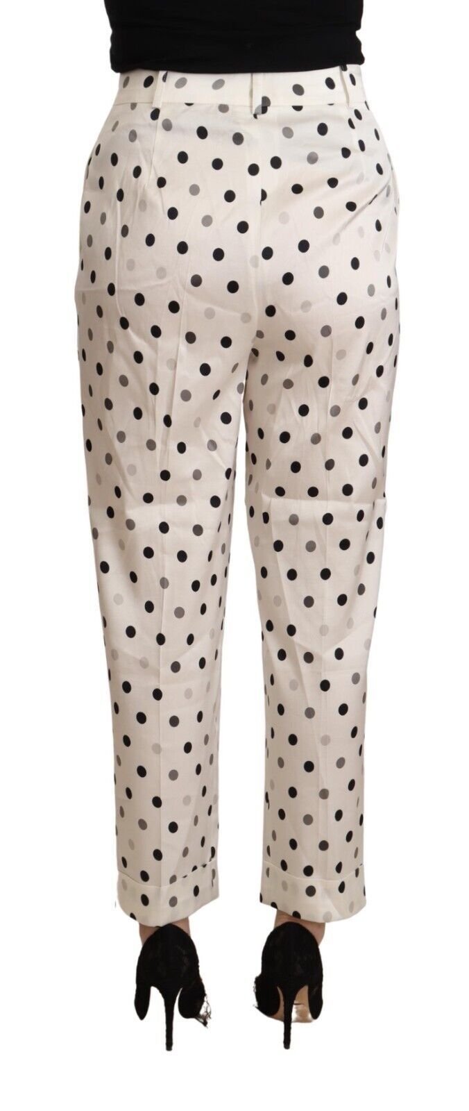 Ermanno Scervino – Weiße, gepunktete, hoch taillierte Karottenhose