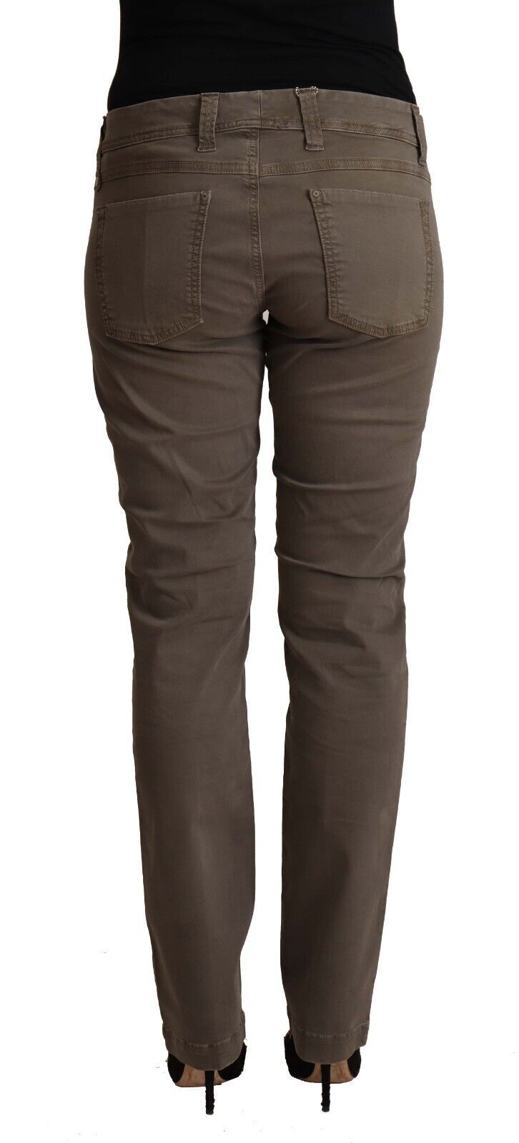 CYCLE Braune Skinny-Casual-Jeans aus Baumwolle mit niedriger Taille