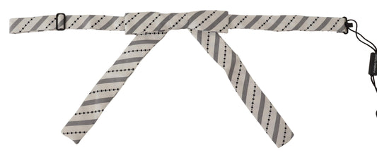 Dolce & Gabbana – Papillon-Fliege aus 100 % Seide mit weißen und schwarzen Punkten