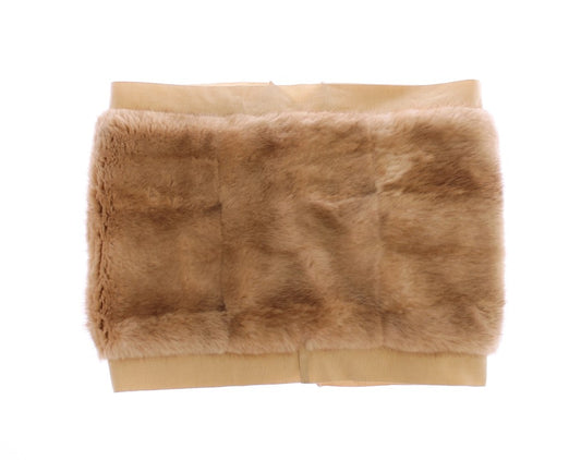 Dolce & Gabbana Beige NERZ-Pelzschal Foulard Halstuch