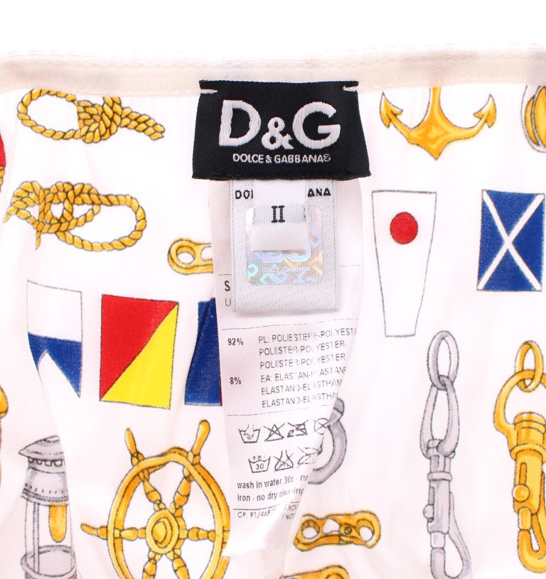 Dolce & Gabbana – Weiße Matrosen-BH-Höschen-Stretch-Unterwäsche
