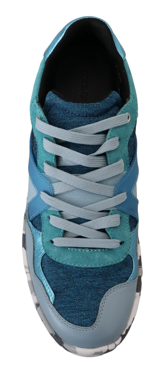 Dolce & Gabbana Blaugraue Sport-Sneaker aus Leder