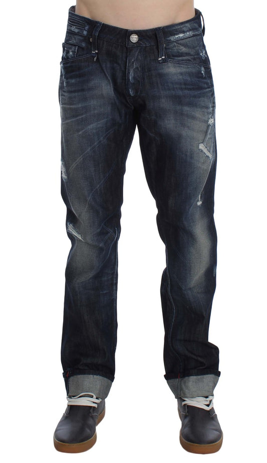 Acht Jeans in normaler Straight-Fit-Baumwolle, Blau