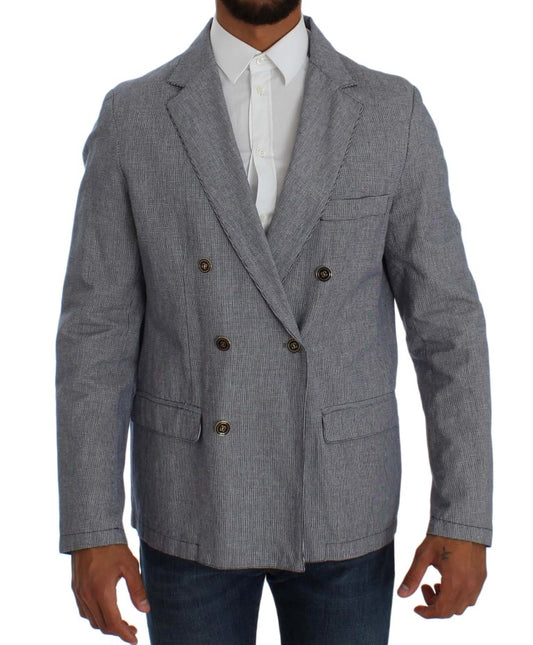 Master Coat – Blauer, zweireihiger Blazer in normaler Passform