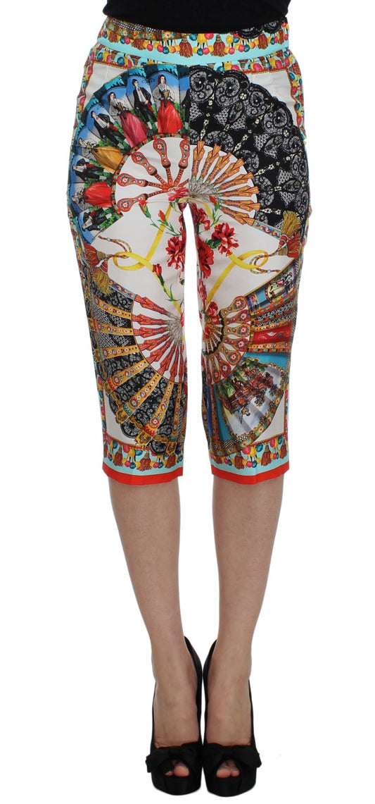 Dolce & Gabbana Mehrfarbige Majolika-Hose aus sizilianischer Seide