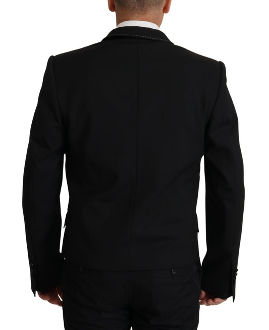 Dolce & Gabbana Schwarzer Zweireiher-Mantel-Blazer